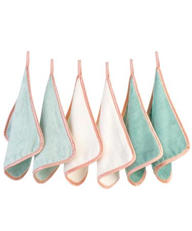 Phogary microfiber make-up towel washable for gentle facial cleaning 6 pieces square washcloths microfiber facial towels microfiber towel face makeup remover slab (20x20cm green) green-20x20cm 1 piece (6 Pack)