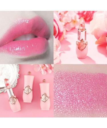 Petansy 6 Pack Crystal Jelly Flower Lipstick Set - Long Lasting Moisturizing Lip Gloss Kit with Magic Color Change - Nutritious Temperature Lip Balm Set - Buy Online on SooperMarket.com