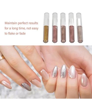 Metallic Nail Gel Unique 5 Colors Fine Texture Easy To Use Metallic Nail Polish for DIY Salon Home - Buy Online on SooperMarket.com