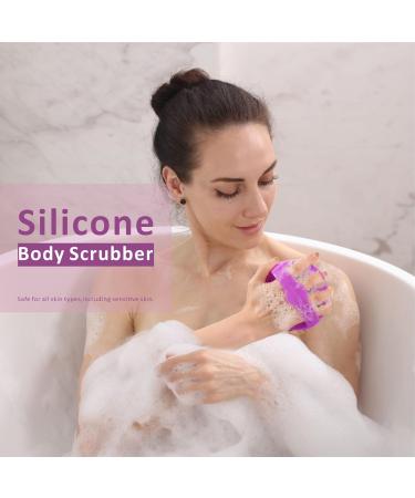 HIEERBUS Silicone Body Scrubber Gentle Exfoliating Body Scrubber in Shower Silicone Loofah with Easily Lather Bristles Long Lasting and More Hygienic Than Traditional Shower Loofah 1 Pack Purple - Buy Online on SooperMarket.com