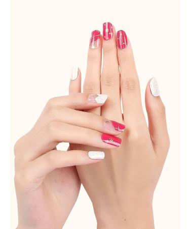 EBANKU Christmas Glitter Gel Nail Polish Strips - Long Lasting Waterproof Wraps Stickers with File Wipes & Sealing - SDTRK14 - Buy Online on SooperMarket.com