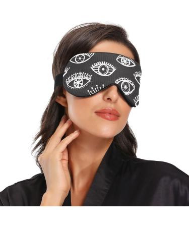 Haskirky Light Blocking Eye Mask - Breathable & Adjustable for Men and Women | Ideal for Travel, Yoga, Meditation, Office Deep Sleep | Comfortable Ethnic Tribal Design - Buy Online on SooperMarket.com