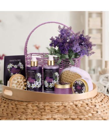 Luxury Lily & Lilac Spa Gift Basket for Women - 8 Piece Bath and Body Set for Mother's Day, Birthday, Christmas - Buy Online on SooperMarket.com