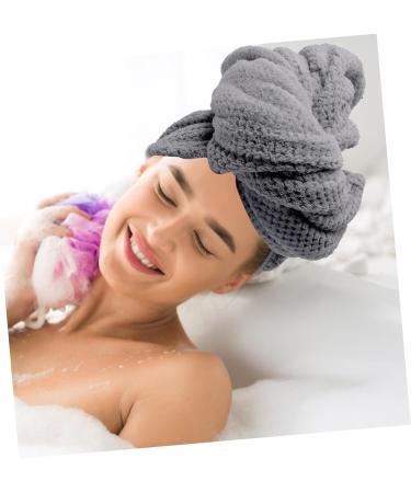 Quick Dry Absorbent Hair Towel & Shower Cap for Women - Large Grey Hair Drying Cap Essentials - Buy Online on SooperMarket.com