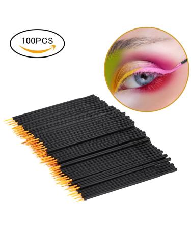 100pcs Disposable Eyeliner Brush Set - Hard Head Liquid & Eyeshadow Makeup Tool for Effortless Application | International Shipping Available - Buy Online on SooperMarket.com