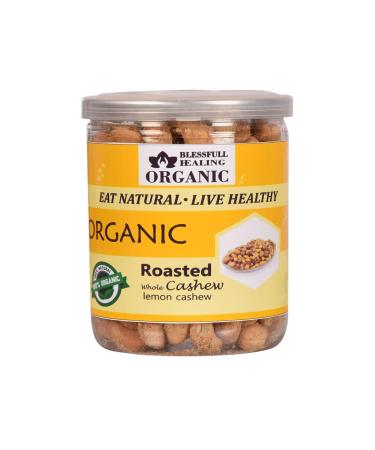 Blessfull Healing Organic Natural Vegan Lemon Roasted Whole Cashew Nuts Crunchy Kaju 300 Gram