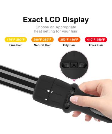 PARWIN PRO BEAUTY 7 in 1 Curling Iron Set - Interchangeable Barrels Dual Voltage Tourmaline Ceramic LCD Display - Heat Resistant Glove Included - Buy Online on SooperMarket.com