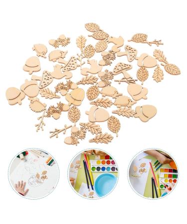 Warmhm 50pcs Wooden Animals & Plants DIY Wood Slices - Unfinished Crafts Ornaments for Home D cor - Buy Online on SooperMarket.com