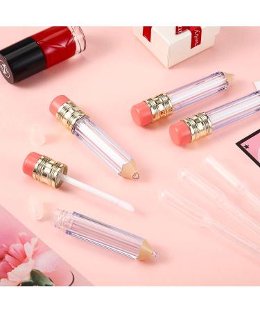 12-Piece Clear Pencil Shaped Lip Gloss Tubes | 5ml Mini Refillable Bottles with 3ml Dropper for DIY Makeup | Travel-Friendly Lip Oil Containers - Buy Online on SooperMarket.com