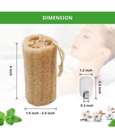 Organic Natural Bath Loofahs 6 Pack for Men and Women - Exfoliating Body Scrubber Sponges for Deep Cleaning - Includes 2 Wall Hooks - Buy Online on SooperMarket.com