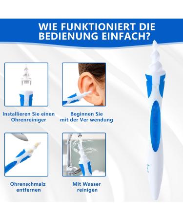 Upgraded 360 Spiral Silicone Ear Cleaner Kit - Ear Wax Remover with 16 Washable Heads for Kids & Adults - Best Ear Cleaning Solution - Buy Online on SooperMarket.com