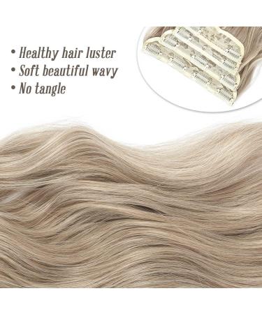 Dark Ash Blonde Clip in Hair Extensions - Long Wavy Full Head - Synthetic Fiber - 4pcs for Women - Buy Online on SooperMarket.com