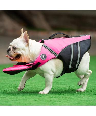 French Bulldog Life Jacket - Professional Dog Safety Vest for Swimming | Superior Buoyancy & Rescue Handle | Cute Pink | Chest Girth 17-30, Weight 17-28LB - Buy Online on SooperMarket.com