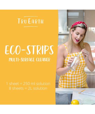 Tru Earth Multi-Surface Cleaner Eco-Strips - Lemon Fresh - 8 Pre-Measured Plastic-Free Strips - Easy-to-Use - 1 Count Pack - Buy Online on SooperMarket.com