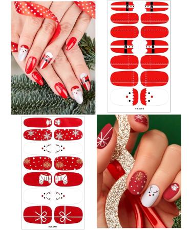 Kalolary 8 Leaves Nail Art with Nail File - Christmas Sticker Decals for Stunning Manicure | Self-Adhesive Fashion Decoration - Buy Online on SooperMarket.com