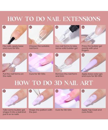 MIZHSE Nail Builder Gel Extension Clear Poly Nail Gel for Beginners 60g Non-Stick Hand Nail Extension Gel Nail Art Hard Gel 3D Modeling Salon UV Gel Home DIY Clean - Buy Online on SooperMarket.com
