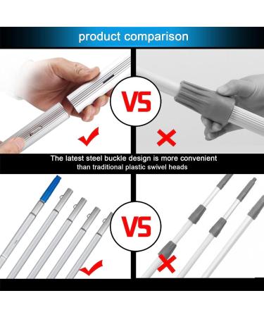 Window Cleaning Pole Photovoltaic Panel Cleaning Tool 3-10M Conservatory Roof Window Glass Wall Photovoltaic Panel Cleaning Extendable Cleaner/3M/9.8Ft 55cm Brush Head 11M/36FT - Buy Online on SooperMarket.com