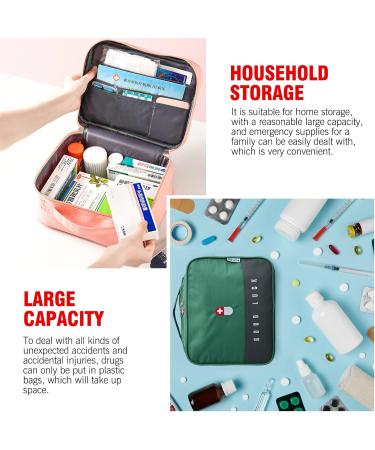Large Capacity Waterproof Medicine Bag - Portable First Aid & Emergency Travel Pharmacy Bag (Green) - Ideal for Home Office & Travel - Buy Online on SooperMarket.com