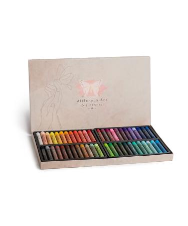 Soft Oil Pastels Set Of 48 Colors - Pastels Art Supplies For Professional Drawing - Non Toxic Oil Pastels Classroom Sets For Kids - Creamy Color And Texture - Portfolio Oil Pastel Pack For Artists