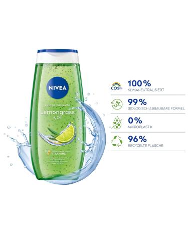 Nivea Lemongrass & Oil Shower Gel 250ml - pH-Skin-Neutral Nourishing Formula with Invigorating Lemon Fragrance - Pampering Shower Experience - Buy Online on SooperMarket.com