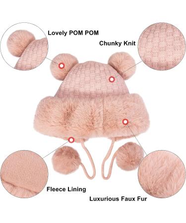 Peicees Women's Winter Fluffy Bomber Hat with Fur Pompom - Black - Buy Online on SooperMarket.com