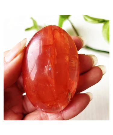 Natural Stone Red Hematoid Quartz Crystal Palm Home Decoration Meditate and Crystals 1pc Stone Collection (Color : 120-130g)