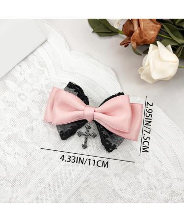 Gothic Lace Hair Clip Bow Large Barrette Bow Flat Clips Barrette Hairpin Bow Elegant Hair Clip for Bunches - Buy Online on SooperMarket.com