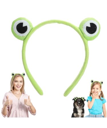 WLLHYF 1Pcs Cute Frog Headband Spa Headband Head Hoop Frog Eye Makeup Head Band Soft Elastic Hair Band for Washing Face Head Wrap Funny Hair Band for Girls Women Yoga Skincare Headbands green head hoop