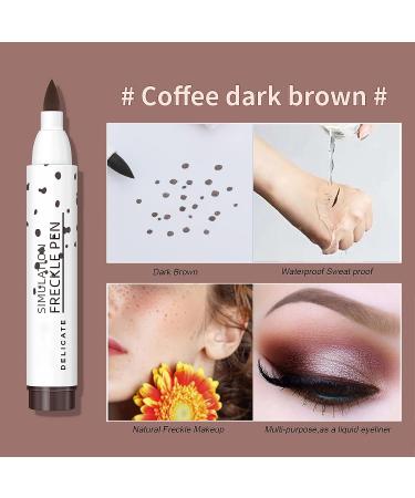 Sumeitang 2 Colors Liquid Freckle Pen - Natural Lifelike Face Fake Freckle Makeup - Waterproof Long Lasting Quick Dry Faux Freckles Pen - Light Brown & Dark Brown - Buy Online on SooperMarket.com