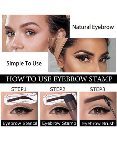 Brow Stamp Waterproof Makeup Eyebrow Powder Stencil Kit One Step Brow Stamp Shaping Kit for Grooming and Drawing Brows Reusable Eyebrow Tint Styling Tool Eye Brow Stamp with Brow Brush Cosmetic Tool - Buy Online on SooperMarket.com