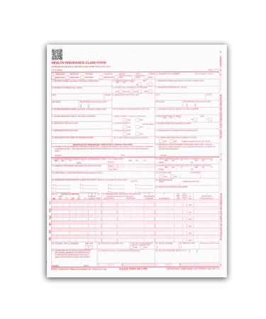 New CMS 1500 Claim Forms - HCFA (Version 02/12) 100 per Ream