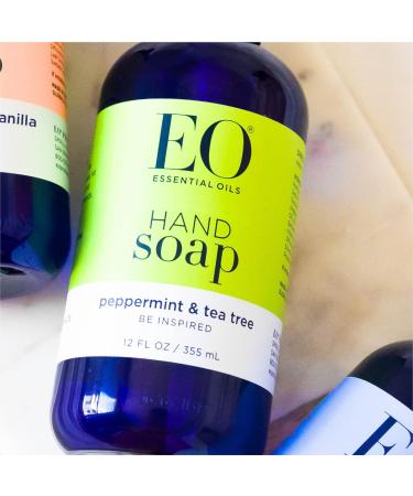 Organic Plant-Based Peppermint & Tea Tree Hand Soap 12oz (Pack of 3) | Gentle Cleanser with Pure Essential Oils - Buy Online on SooperMarket.com