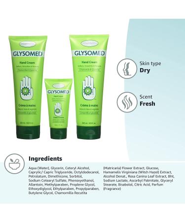 Glysomed Hand Cream Combo Pack - 2 Large Tubes (8.5 Fl Oz) + 1 Purse Size (1.7 Fl Oz) - Buy Online on SooperMarket.com