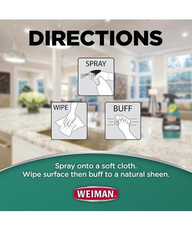 Weiman Disinfectant Granite Daily Clean & Shine - 24oz (2 Pack) | Safely Clean, Disinfect, & Shine Granite Countertops - Buy Online on SooperMarket.com