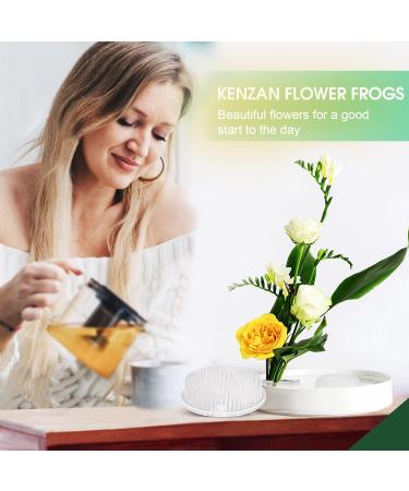 3 Pcs Clear Japanese Floral Frogs - Plastic Ikebana Kenzan Flower Arrangement Holders with Mini Suction Cups - Ideal for Uneven Glass Ceramic Vases - Buy Online on SooperMarket.com