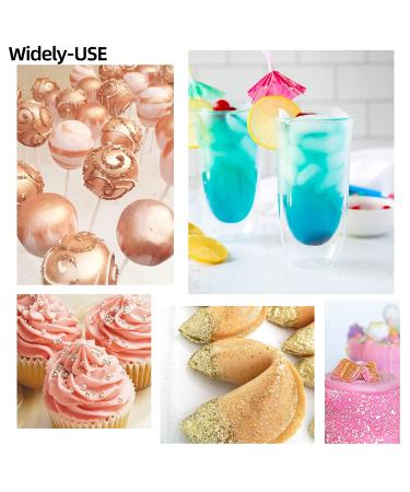 Jelife Rose Gold Edible Glitter - 5 Grams | Food Grade Shimmering Vegan Metallic Powder for Cake Decorating, Chocolates, Fondant, Drinks & More - Buy Online on SooperMarket.com