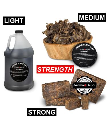 Aroma Depot Raw African Black Soap 1/2 Gallon - 100% Natural for Acne, Eczema, Psoriasis - Handmade from Ghana - Buy Online on SooperMarket.com