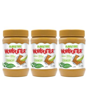 WOWBUTTER Crunchy Toasted Soya Spread - Tastes Like Peanut Butter Crunchy - Nut-Free Vegan Gluten Free Halal & Kosher Protein Spread 7g Protein 1000mg Omega 3 per Serving All-Natural - 500g (3)