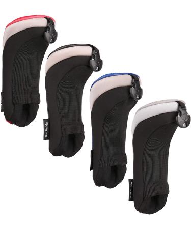 Sword & Shield Sports Golf Hybrid Club Head Covers Set of 4 | Interchangeable No. Tag UT Cover | Black/Red/Blue/Grey - Buy Online on SooperMarket.com