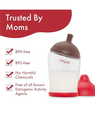 Mimijumi Get Going Anti-Colic Baby Bottle Set - 4 Oz and 8 Oz Darker Bottles for Newborns - Ideal for Baby Breastfeeding - Ages 0-12M - Buy Online on SooperMarket.com