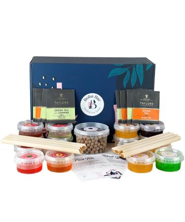 Boba Bar London | Tropical Treasures Fruit Bubble Tea Kit | 8 Fruit Tea Flavours | 8 Boba & Jelly Toppings | Tapioca Pearls | 8 Bamboo Straws | 8 Tea Bags | 2 Recipe Cards Boba Bar London | Tropical Treasures Fruit Bubble Tea Kit | 8 Fruit Tea Flavours | 