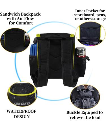 Disc Golf Set with Bag - 12-Piece Flying Discs for Beginners | Portable Backpack Holds 28+ Discs | Yellow - Buy Online on SooperMarket.com
