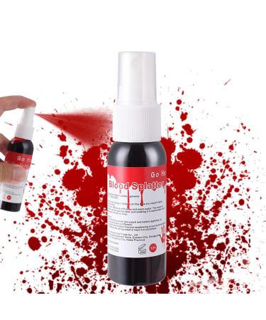 Go Ho Fake Blood (1 oz)Fake Blood Spray Halloween Fake Blood Washable Eye Blood Drops Blood Splatter for Clothes Halloween Zombie Monster Vampire Blood Costume Cosplay Makeup 1PC 1 OZ Fake Blood Spray