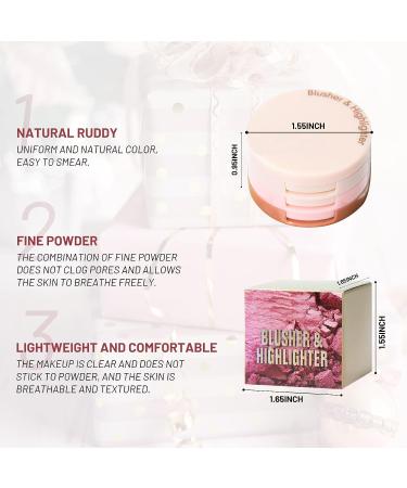 U-Shinein 3-in-1 Makeup Palette: Highlighter, Contour & Blush - Long-Lasting Pigment, Glow Pinkish (Color 01) - Buy Online on SooperMarket.com