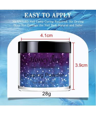 28g Blue & Purple Glitter Color Change Dip Powder Nails - Long-lasting No UV Light Needed (W-No.5) | International Shipping - Buy Online on SooperMarket.com