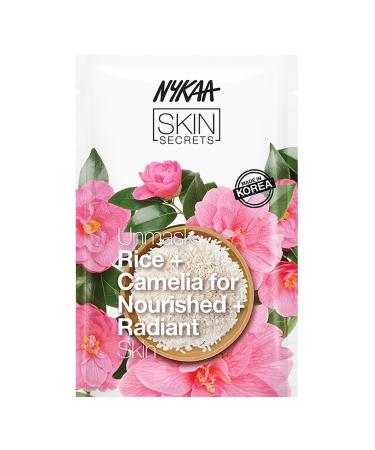 Nykaa Naturals Skin Secrets Bubble Sheet Mask Rice and Camellia 0.67 oz - Hydrating Skin Brightening Sheet Face Mask - Balances Oil Production