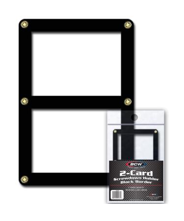 BCW 1-2CS-B 2 Card Screwdown Holder - Black Border