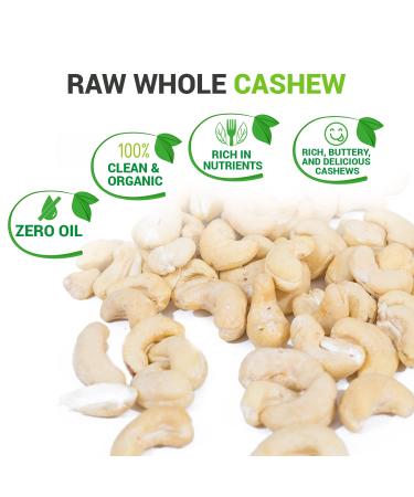 Wicoshew Vietnamese Cashews 14/28/43 5 oz Organic Bulk - Protein Snacks | Healthy Snacks - RAW Whole Cashew Size M 1.75lb - Buy Online on SooperMarket.com