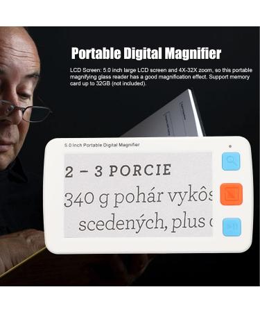 Portable Digital Magnifier Reading Aid | 5.0 Inch LCD Screen | Handheld Electronic Reading Aids 4X-32X Zoom | Memory Function | UK - Buy Online on SooperMarket.com