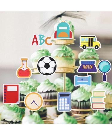 Rsstarxi 36 Pack Back to School Cupcake Toppers Happy First Day of School Cupcake Toothpicks Decoration for Welcome Back to School Activities Kids Birthday Day Party Cake Decorations Design 1 - Buy Online on SooperMarket.com